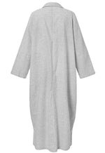 Women's Long Sleeve Button Down Loose Striped Maxi Shirt Dress