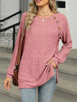 Women's Casual Long Sleeve Knit Tunic Top