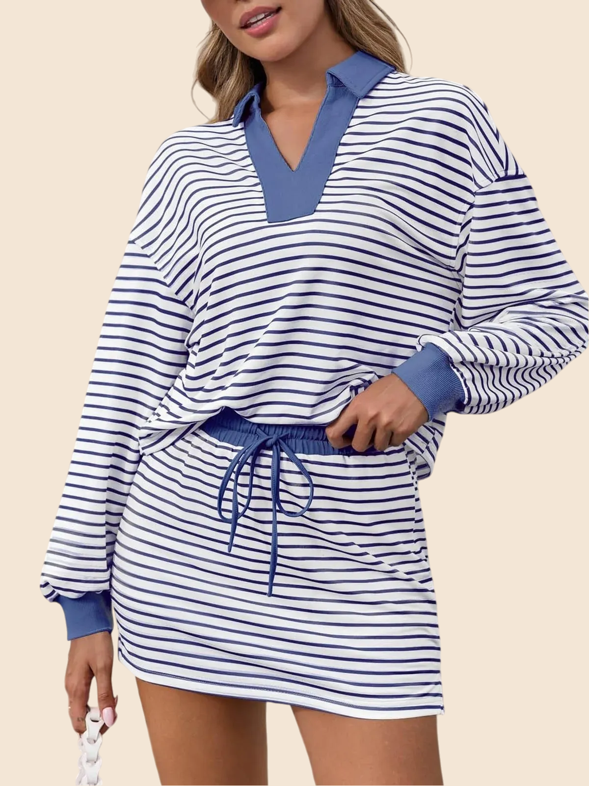 ?Women's Casual Striped Two-Piece Set