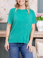 Women's Stretchy Acid Washed Rib Shirt