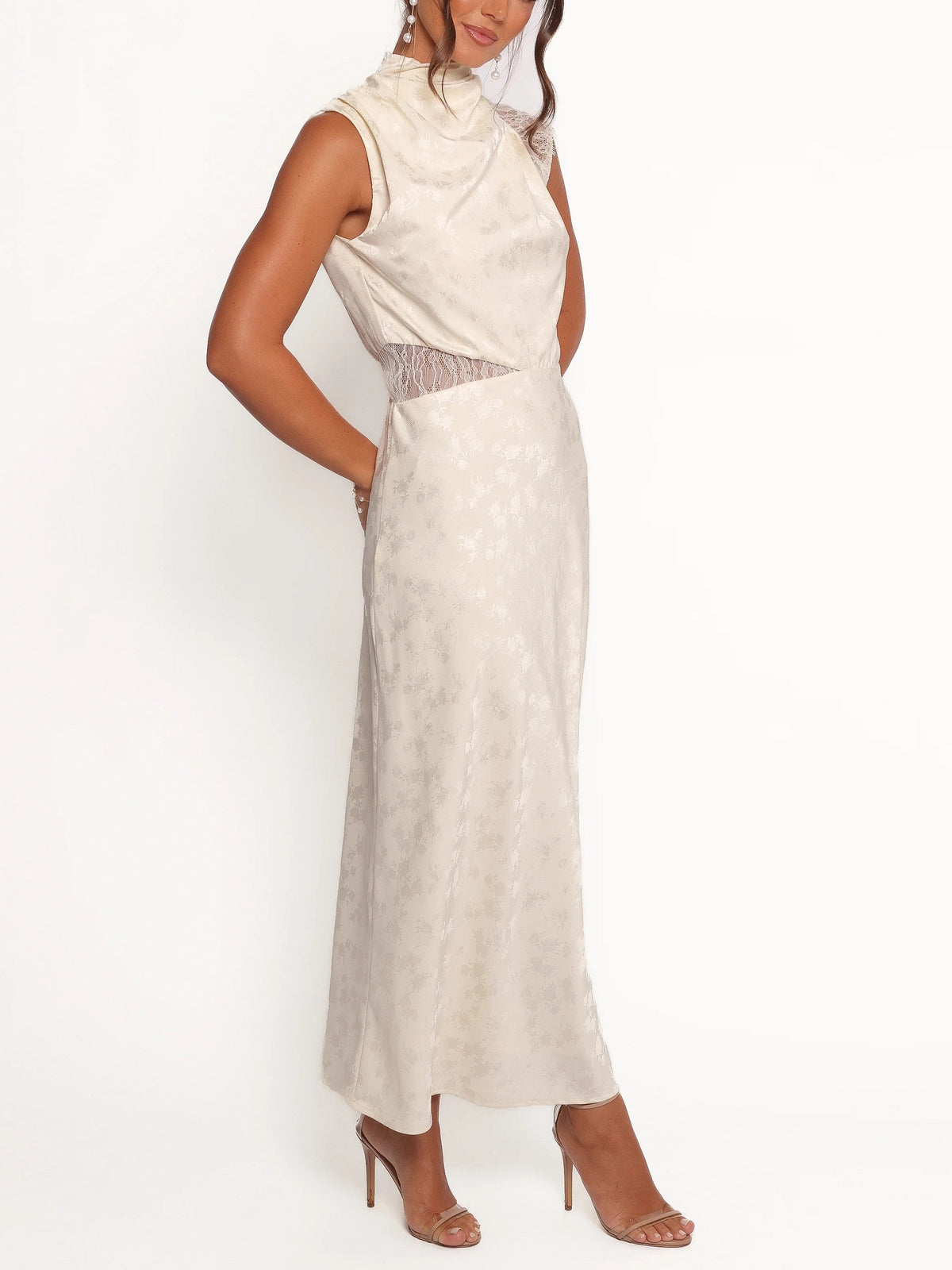 Women's Halter Neck Lace Maxi Dress