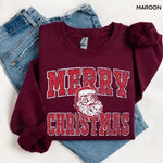 Vintage Distressed Merry Christmas Santa Sweatshirt