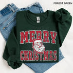 Vintage Distressed Merry Christmas Santa Sweatshirt