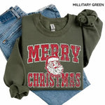 Vintage Distressed Merry Christmas Santa Sweatshirt
