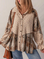 Women's Vintage Plaid Patchwork Shirt