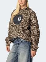 Women's Lucky 8 Billiard Leopard Print Hoodie