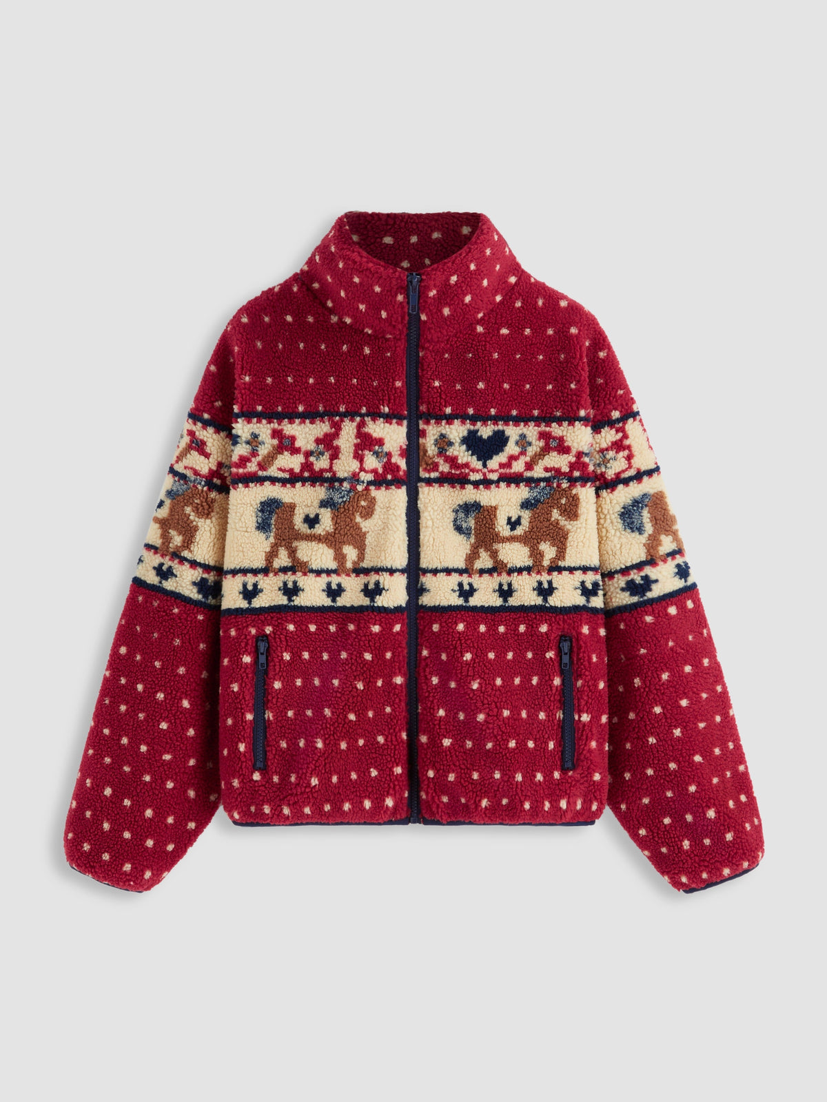 Women's Fleece Collar Graphic Jacket