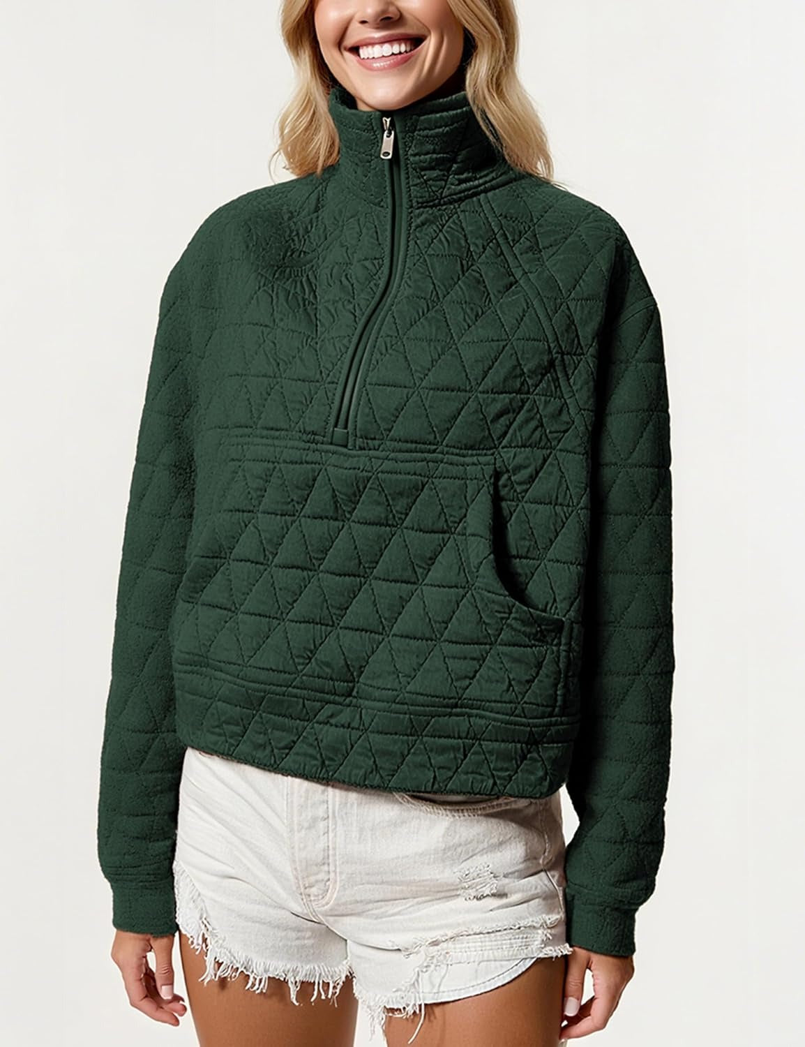 Women's Half-Zip Quilted Jacket Pullover