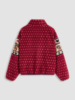 Women's Fleece Collar Graphic Jacket