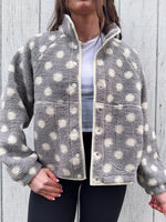 Women's Cozy Polka Dot Teddy Fleece Coat