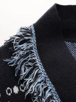 Women's Belted Fringe Knit Cardigan