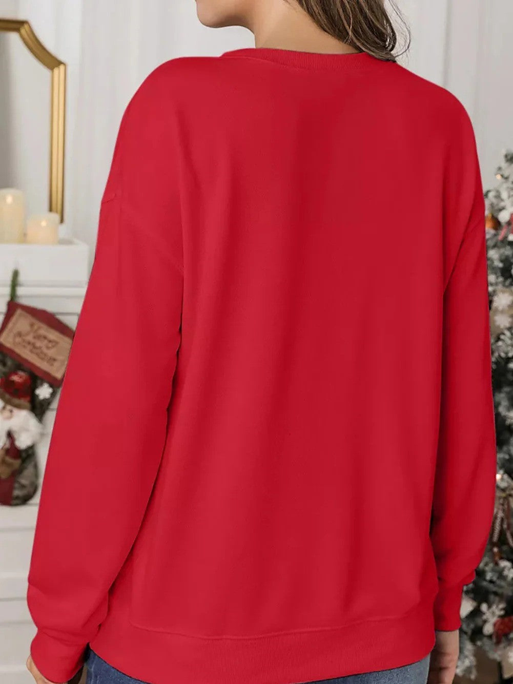 Women's Christmas Sequined Print Sweatshirt