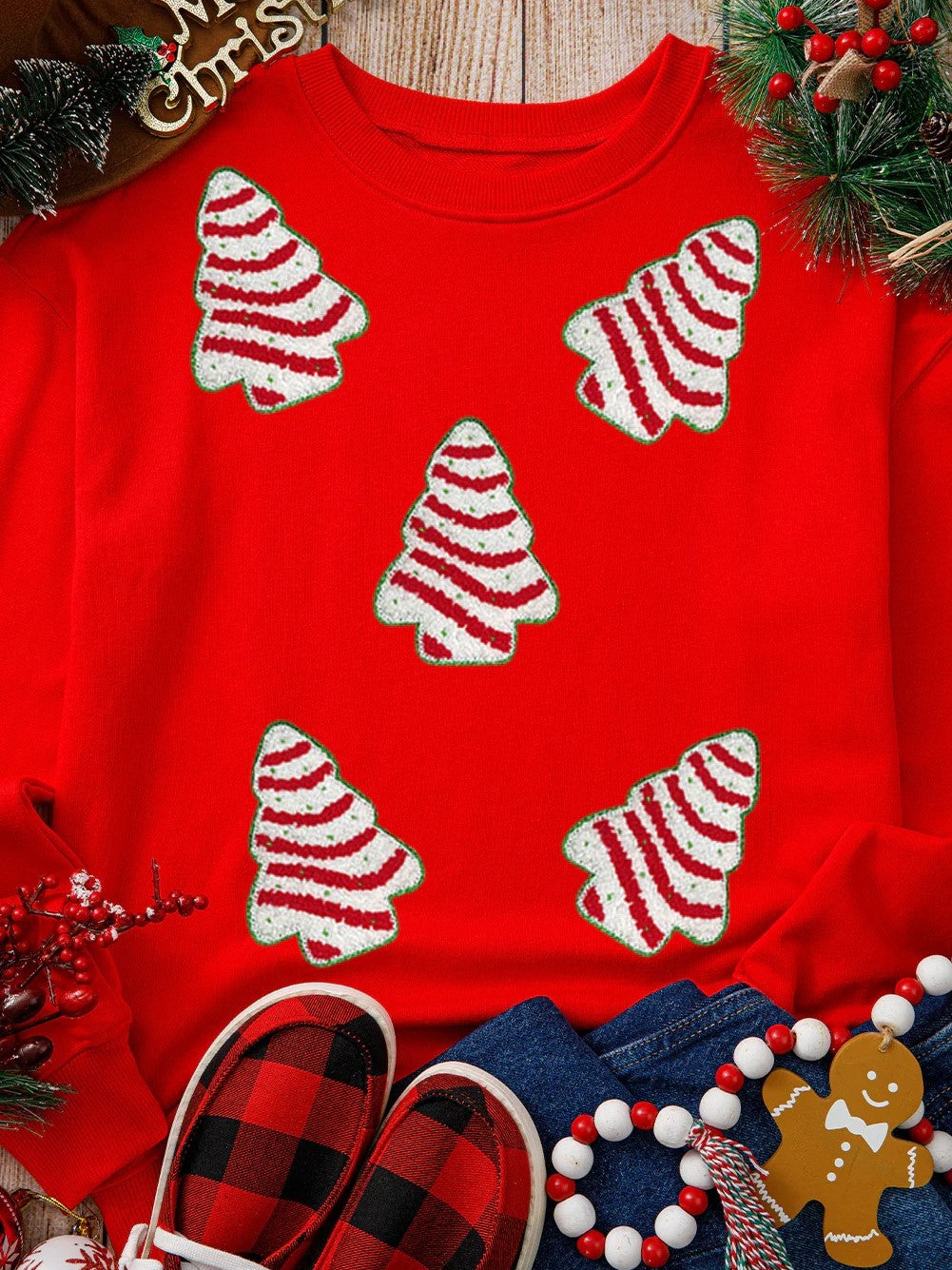 Women's Christmas Sequined Print Sweatshirt