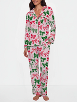 Women's Christmas Bow Print Pajamas Two-Piece Set