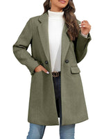 Women's Winter Notch Lapel Double Breasted Long Blazer Overcoat