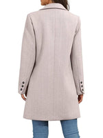 Women's Winter Notch Lapel Double Breasted Long Blazer Overcoat