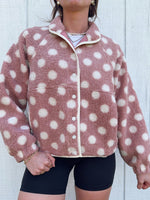 Women's Cozy Polka Dot Teddy Fleece Coat