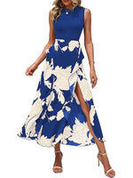 Women's Sleeveless Patchwork Flowy Maxi Dress