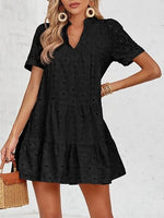 Women's Summer Eyelet Casual Flowy Babydoll Dresses