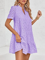 Women's Summer Eyelet Casual Flowy Babydoll Dresses