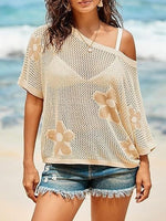 Summer 2026 Short Sleeve Floral Crochet Tops