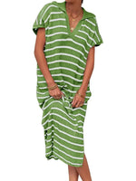 Women's Spring Striped Lightweight Soft Knit Maxi Dress