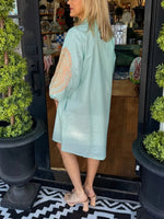 Women's Puff Sleeve Spring Shirt Dress