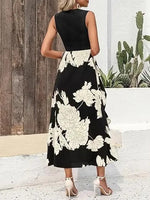 Women's Sleeveless Patchwork Flowy Maxi Dress