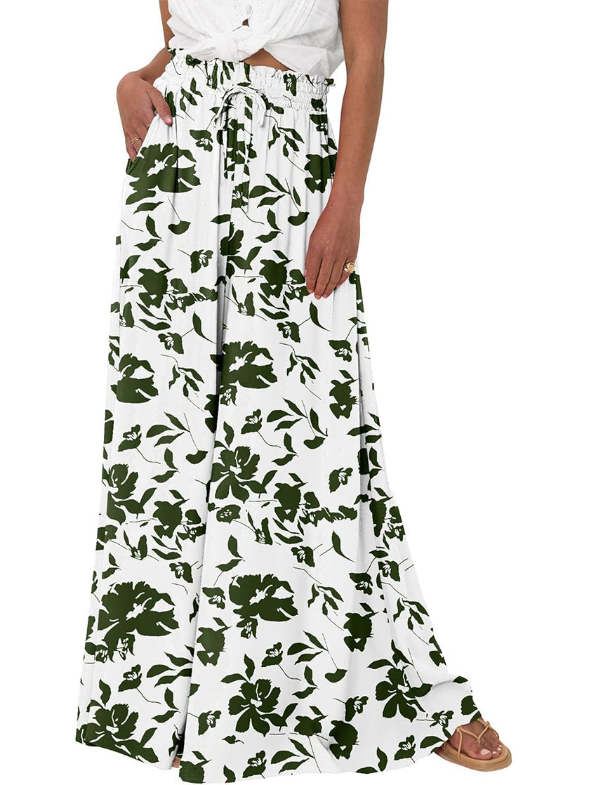 Women's Soft Floral Print Wide Leg Pants