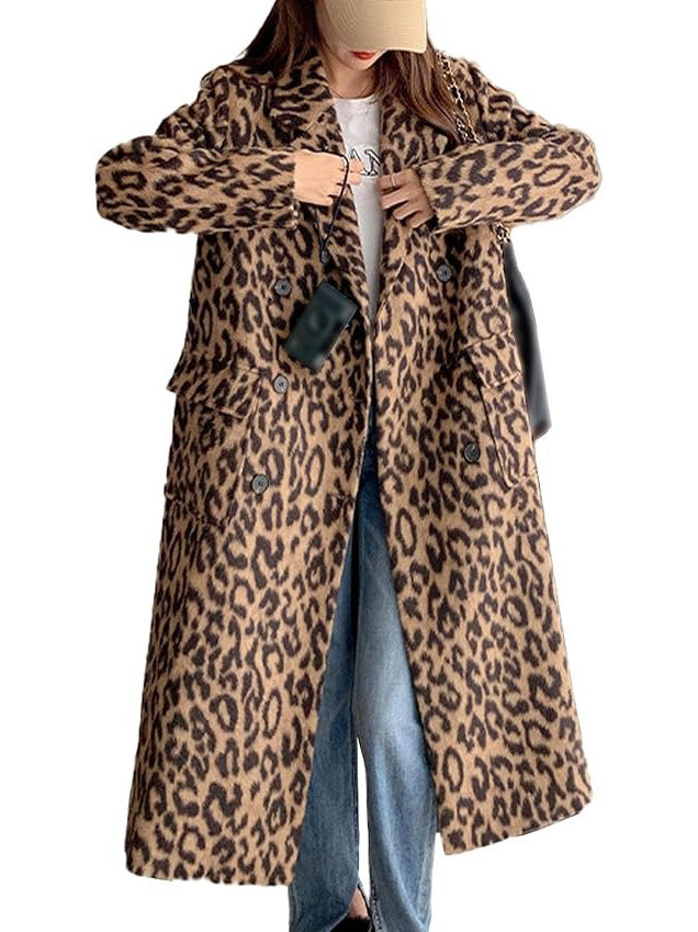 Women's Leopard Print Peacoat