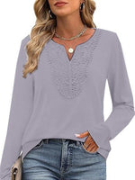 Women's Elegant V Neck Long Sleeve Top