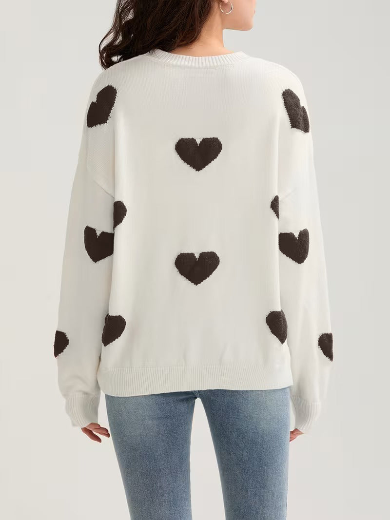 Women's Valentine Heart Print Sweater