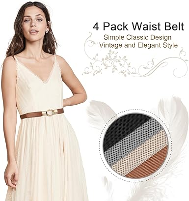 Women’s Skinny Dress Belts: Elastic Retro Waist Belts for Versatile Styling