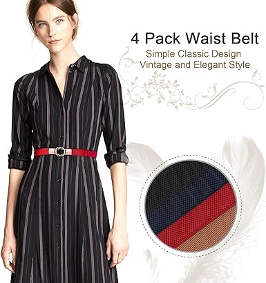 Women’s Skinny Dress Belts: Elastic Retro Waist Belts for Versatile Styling