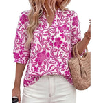Women's Summer Floral Blouses Dressy Casual Half Sleeve V Neck Going Out Boho Tops Spring Fashion Clothing