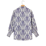 Casual Women Vintage Paisley Floral Print Lantern Long Sleeve Blouse