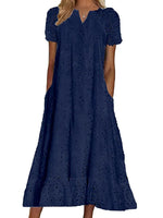 Women's Elegant Cutout V-Neck Maxi Dress