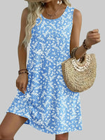 Women's Floral Printed Sleeveless Dress
