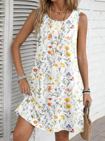 Women's Floral Printed Sleeveless Dress