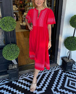 Women's V-Neck Boho Print Maxi Dress