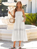 Women Causal Summer Crochet Lace Maxi Dress