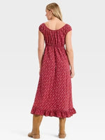 Women's Causal Puff Short Sleeve Maxi Sundress