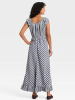 Women's Causal Puff Short Sleeve Maxi Sundress