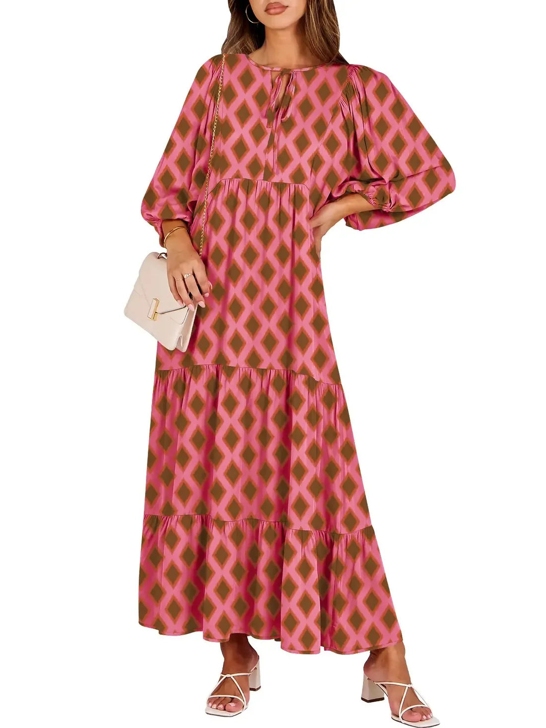 Women's Casual Vacation Flowy Printed Maxi Dress