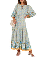 Women's Casual Vacation Flowy Printed Maxi Dress