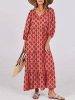 Women's Casual Vacation Flowy Printed Maxi Dress
