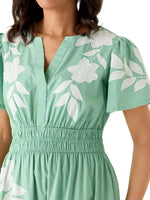 Women's Casual Printed Smocked Waist Maxi Dress