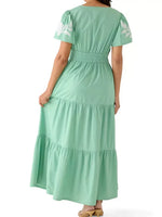 Women's Casual Printed Smocked Waist Maxi Dress