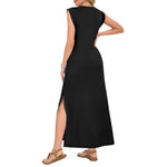 Summer Dresses for Women 2026 Wrink Free Beach Vacation Dress Sundresses Ladies Tropical Pockets Maxi Dress