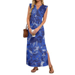 Summer Dresses for Women 2026 Wrink Free Beach Vacation Dress Sundresses Ladies Tropical Pockets Maxi Dress